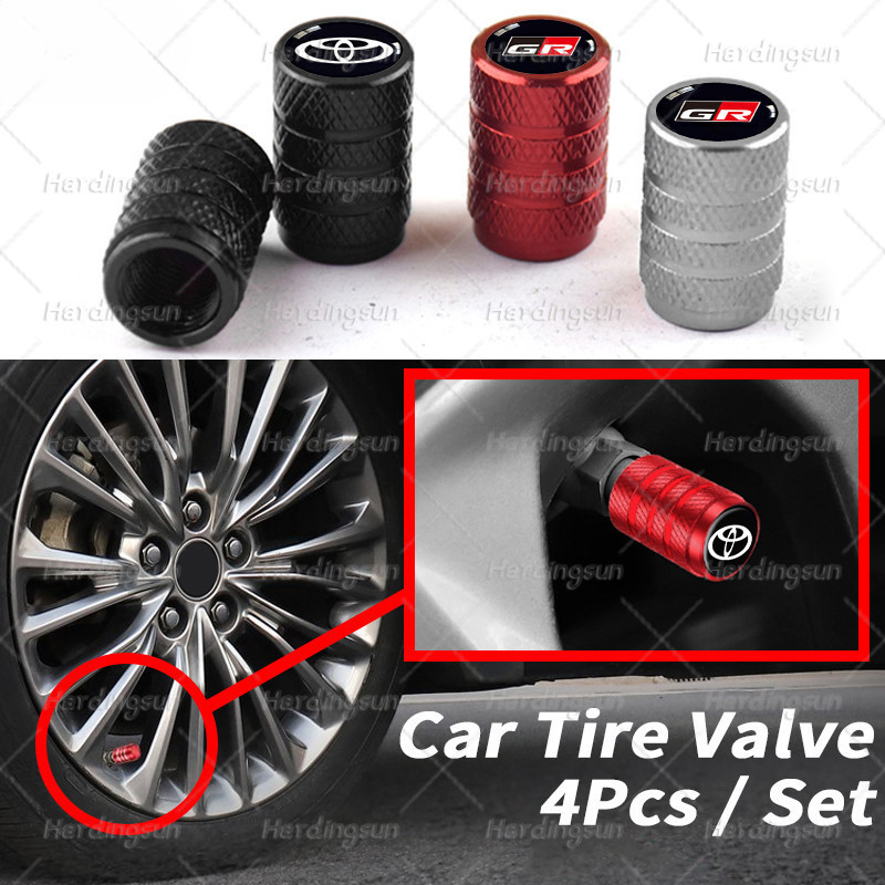 4 Toyota Xe Lốp Van Nắp Hợp Kim Bánh Xe Ô Tô Lốp Van Lốp Thân Không Khí Nắp Lốp Đai Ốc Cho Xe Toyota