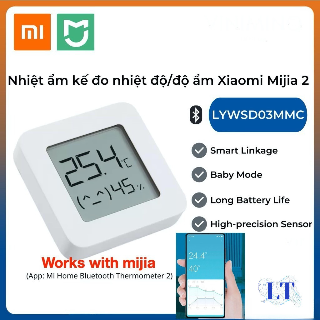 Ẩm kế thông minh gen2 Xiaomi Mijia LYWSD03MMC - Smart Bluetooth Digital Thermometer Hygrometer