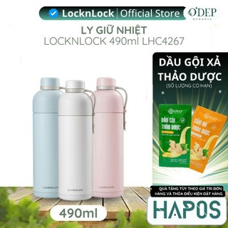  Bình giữ nhiệt LocknLock 490ml Chính hãng màu Pastel hiện đại có quai xách giữ nhiệt lâu LHC4267 - HAPOS HOME 
