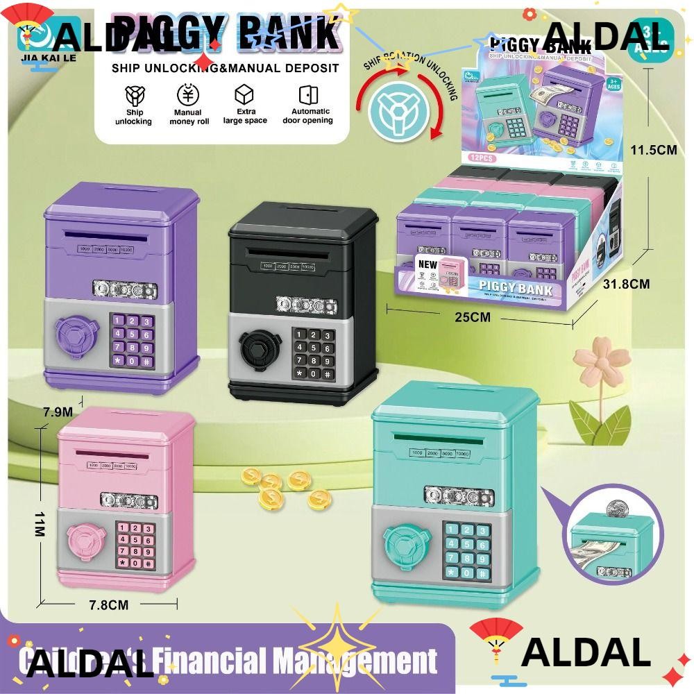 ALDAL Đồ chơi trẻ em Heo đất, Mật khẩu Hộp tiền tiết kiệm tiền Mini, ATM trẻ em Đồ chơi tiết kiệm tà