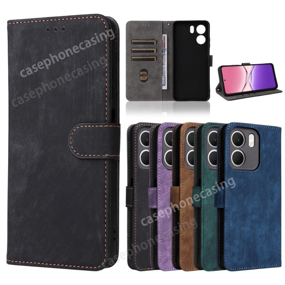 Ốp Lưng Cho OPPO A5X OPPOA5X A 5X 2025 Ốp lưng Khe Cắm Thẻ Ví Đứng Chống Sốc Cản Mềm TPU Edge Tất Cả