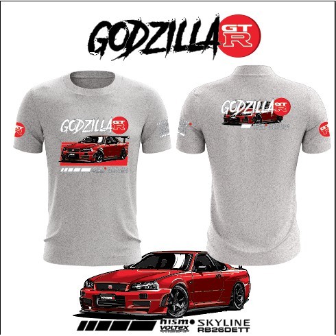 Áo thun ngắn tay Nissan Gtr Skyline 26rb Dett Gozilla