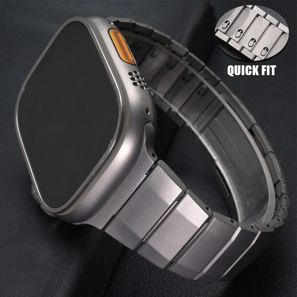 Dây đeo bằng thép không gỉ cho iwatch Ultra 2 49mm 10 46mm 45 44 Dây kim loại màu titan cho vòng đeo