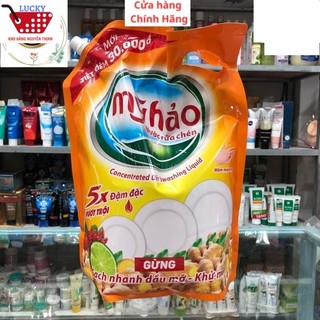  Nước rửa chén Mỹ Hảo 3,6kg  túi Hương chanh hương gừng đậm đặc gấp 5 lần siêu sạch siêu tiết kiệm 