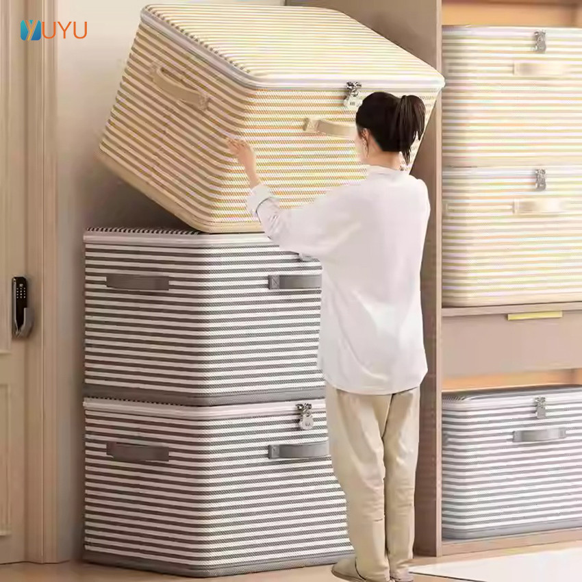Giỏ đựng quần áo bằng vải YUYU, Túi đựng chăn màn đa năng,có thể gấp gọn,giỏ cất trữ trang trí, Hộp Bảo Quản Quần Áo
