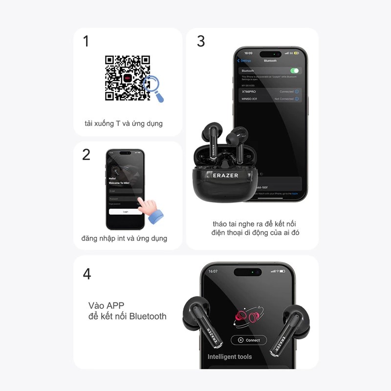 Tai nghe dịch thuật Lenovo ER AZER XT69 PRO Tai nghe Bluetooth không dây có bản dịch AI thời gian thực 134 ngôn ngữ Tai nghe nhét tai khử tiếng ồnTWS | BigBuy360 - bigbuy360.vn