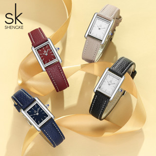 Đồng hồ SK Classic Square nữ chính hãng | Dây da cá sấu thời trang, Quà tặng đồng hồ thạch anh chống nước