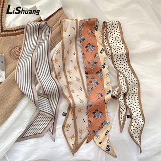 LISHUANG 1 / 4 Khăn Trùm Đầu Lụa Cảm Thấy Phụ Kiện Tóc Skinny khăn quàng cổ ruy băng thời trang hoa nữ mùa xuân