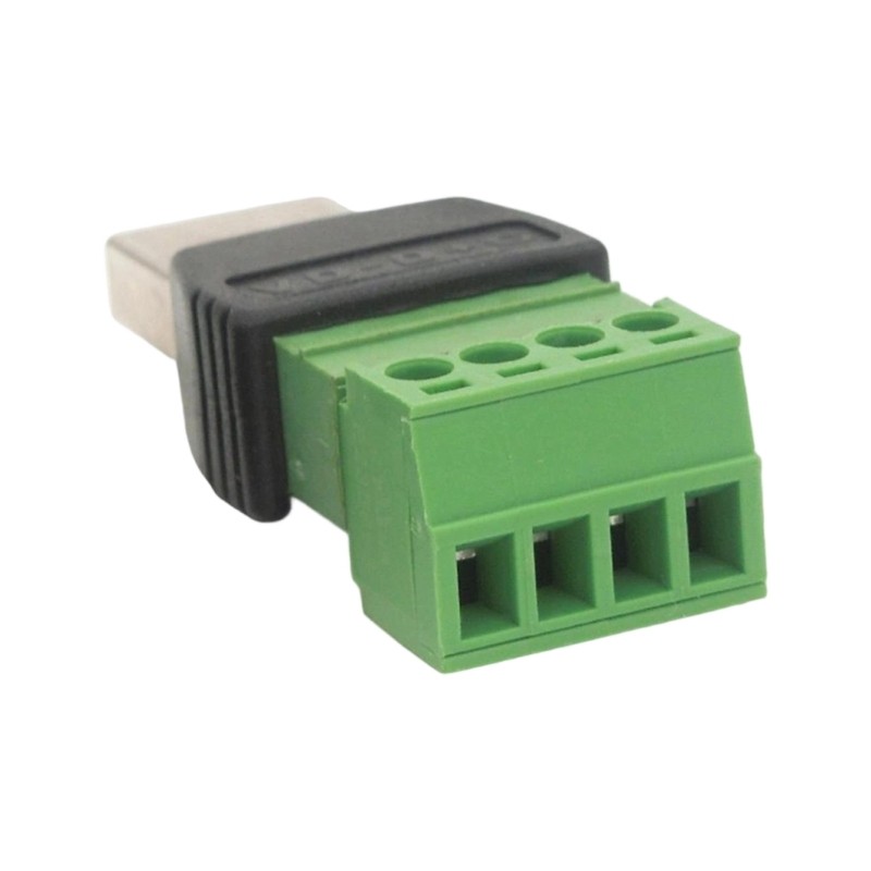 WU Solderless USB 2 0 A Male to Terminals Block Adapter có kết nối vít