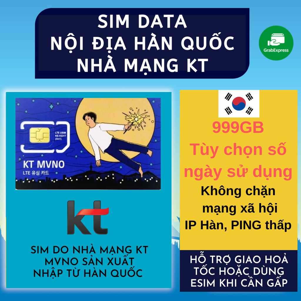 【DÙNG ĐƯỢC TT】SIM DU LỊCH HÀN QUỐC NỘI ĐỊA INTERNET KHÔNG GIỚI HẠN TỐC ĐỘ CAO KHÔNG CHẶN MẠNG XÃ HỘI