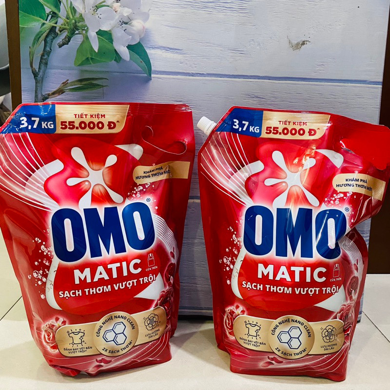 Nước Giặt OMO Mactic Cửa Trên Túi 3.7Kg  Hàng Mới  