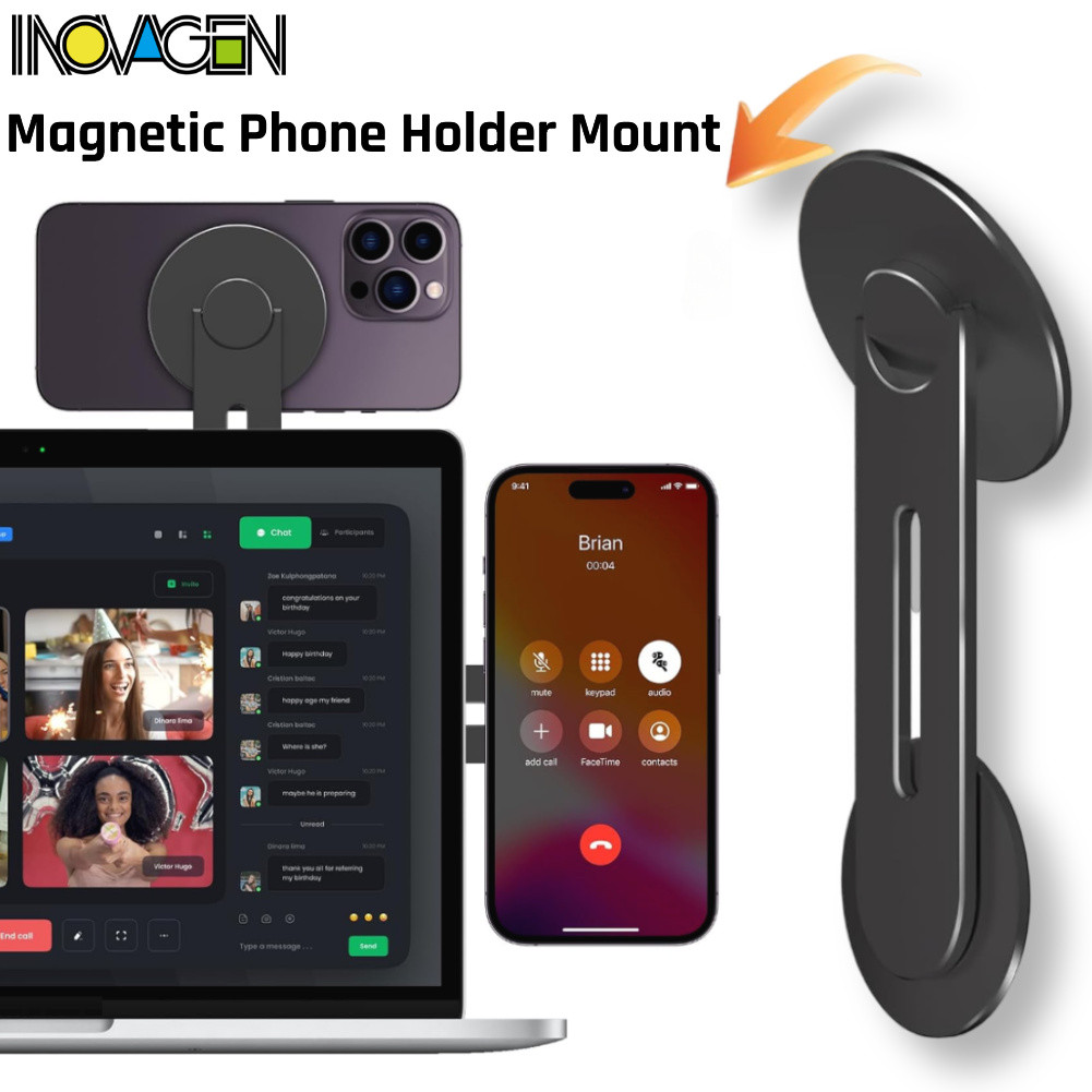 Giá đỡ điện thoại máy tính xách tay từ tính INOVAGEN, Giá đỡ điện thoại trên ô tô có thể điều chỉnh,