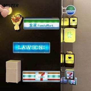 Nhãn dán tủ lạnh từ tính MILTER, Hộp đèn phát sáng bằng nhựa từ tính, Bảng hiển thị Đèn sáng tạo phát sáng Tủ lạnh