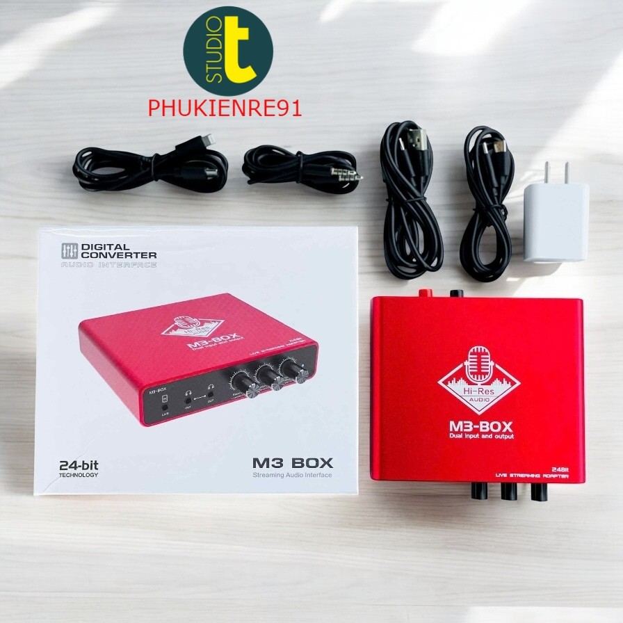 BOX LIVE STEREO M3 24BIT, LIVESTREAM THU ÂM Cao Cấp Chỉnh Âm Lượng, EQ, Reverb, PK ..- mẫu mới 2025
