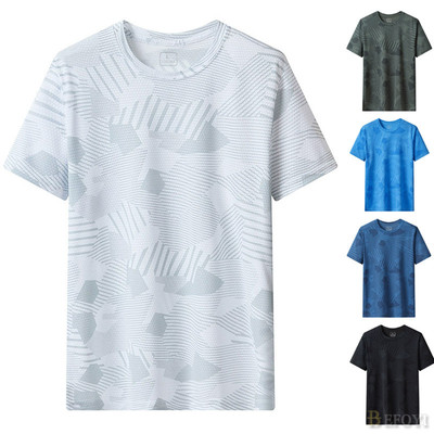 Áo thun nam tay ngắn dáng rộng thể thao đàn hồi Icy Cool UPF50 + chống nắng thoáng khí Sweat Wicking Nhanh khô WL026