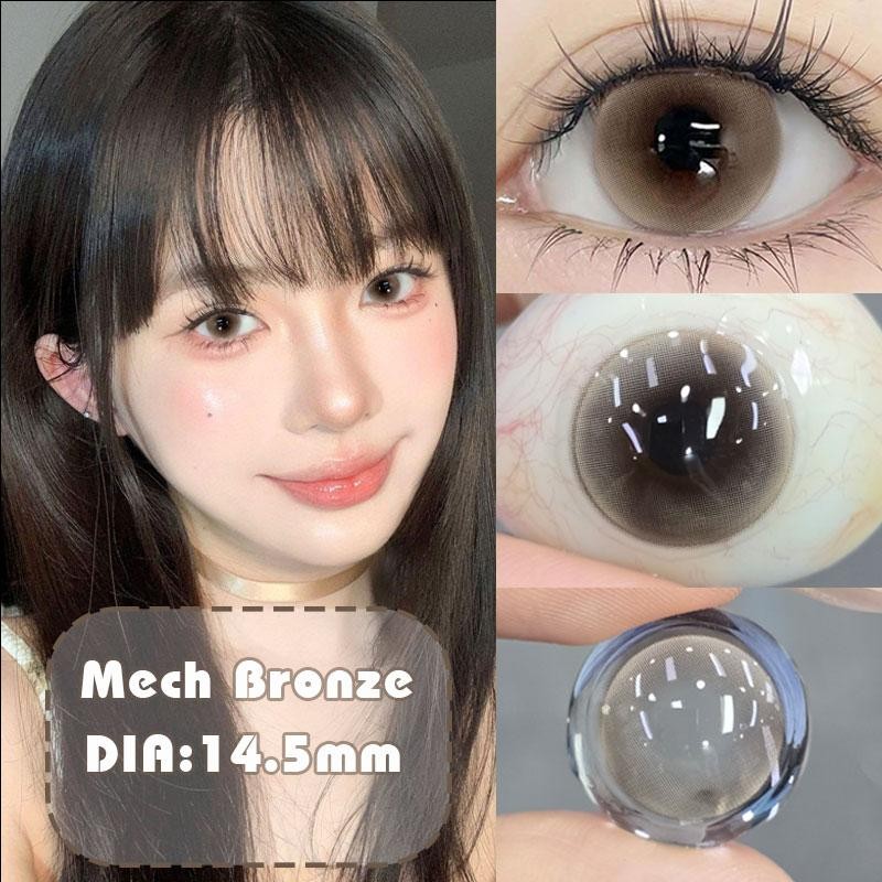 1 cặp lens Kính áp tròng màu Mill Creek 14.5mm nâu/xanh/xám Ống kính mềm Thời gian sử dụng 6-12 thán