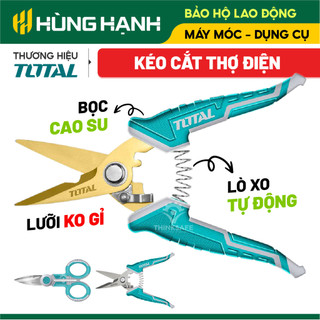  Kéo cắt dây điện Total THT118871 kích thước 145mm - 200mm lưỡi kéo có răng Kéo thợ điện chính hãng 