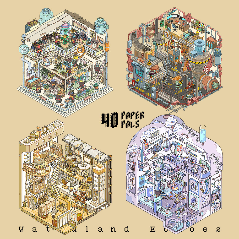 Idako Wasteland Echo Series Ba Chiều Cảnh Quan Miếng Dán Thu Nhỏ Khoa Học Viễn Tưởng Ngày Tận Thế DI