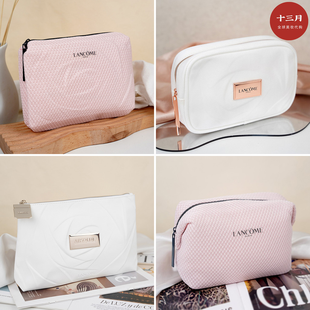 Túi đựng mỹ phẩm da PU Lancome Túi đựng mỹ phẩm in hoa hồng Túi đựng đồ vệ sinh chống nước Túi đựng 