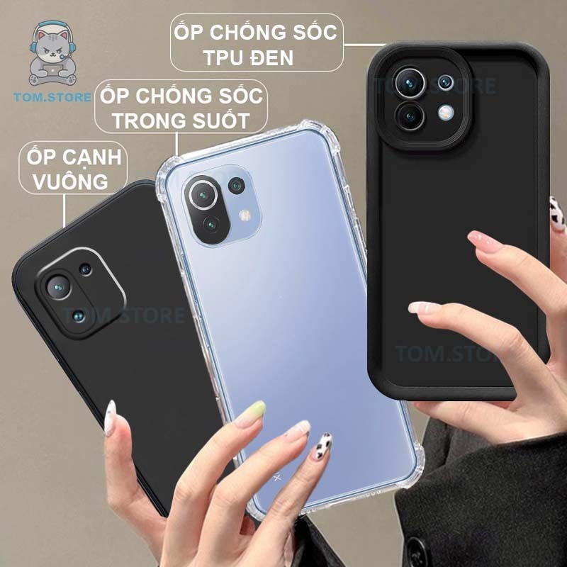 Ốp lưng Xiaomi MI 11 5G/11 Pro 5G/11 Lite 5G/11 Lite 5G NE chống sốc đen,kem,viền vuông,chống sốc tr