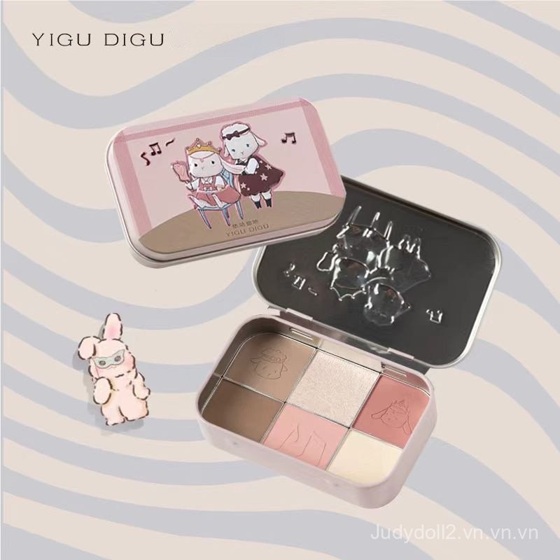 Bảng phấn mắt YIGUDIGU, màu ngọc trai mờ, highlight IWS6