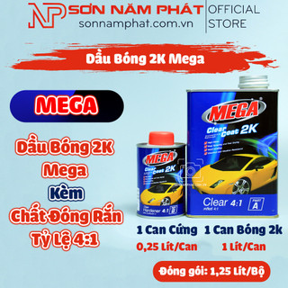 Dầu Bóng MEGA Clear 2K 4:1 Khô Trung Bình Bộ 1,25 Lít