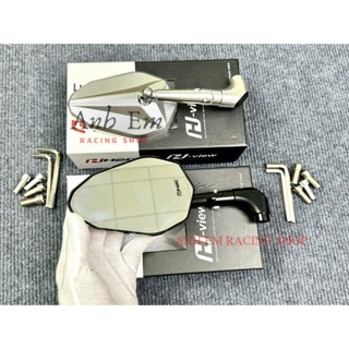 Kính H2c V2 Nhôm CNC siêu xịn gắn xe máy (tặng kèm ốc và phụ kiện)