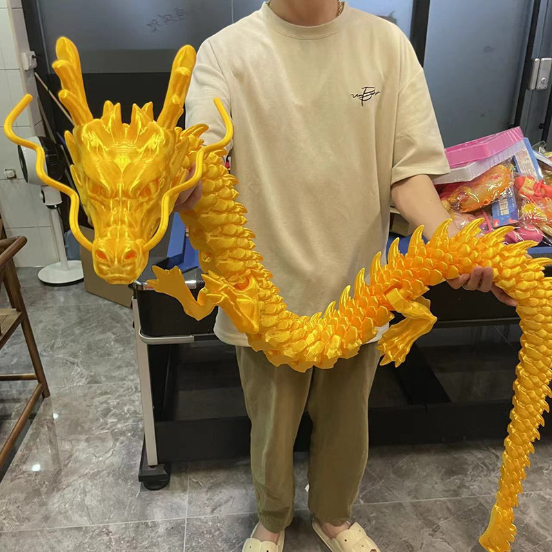 88 / 66cm 3D Rồng Kích Thước Lớn 3D In Hình Trung Quốc Đồ Chơi Rồng Để Bàn Trang Trí