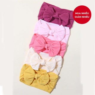 Đáng Yêu 5 Chiếc Băng Đô Cho Bé Màu Trơn – Băng Đô Nơ Co Giãn Mềm Cho Bé Gái