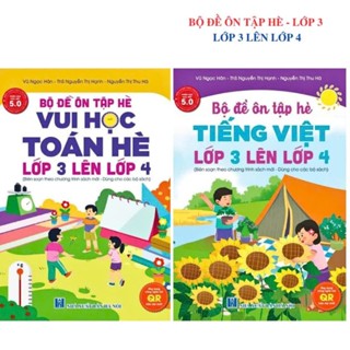 Sách - [ Lớp 3 lên lớp 4 ] - (Bộ 2 quyển): Bộ đề ôn tập hè Toán và Tiếng Việt lớp 3 lên lớp 4 -haianhbooks