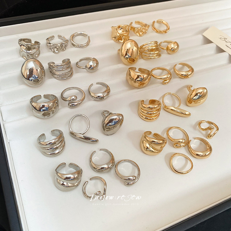 DREZEW Vòng mở hình đậu nhiều lớp hình bầu dục đơn giản, thời trang và đa năng. Đó là phụ kiện đi lại thích hợp, cao cấp và thanh lịch