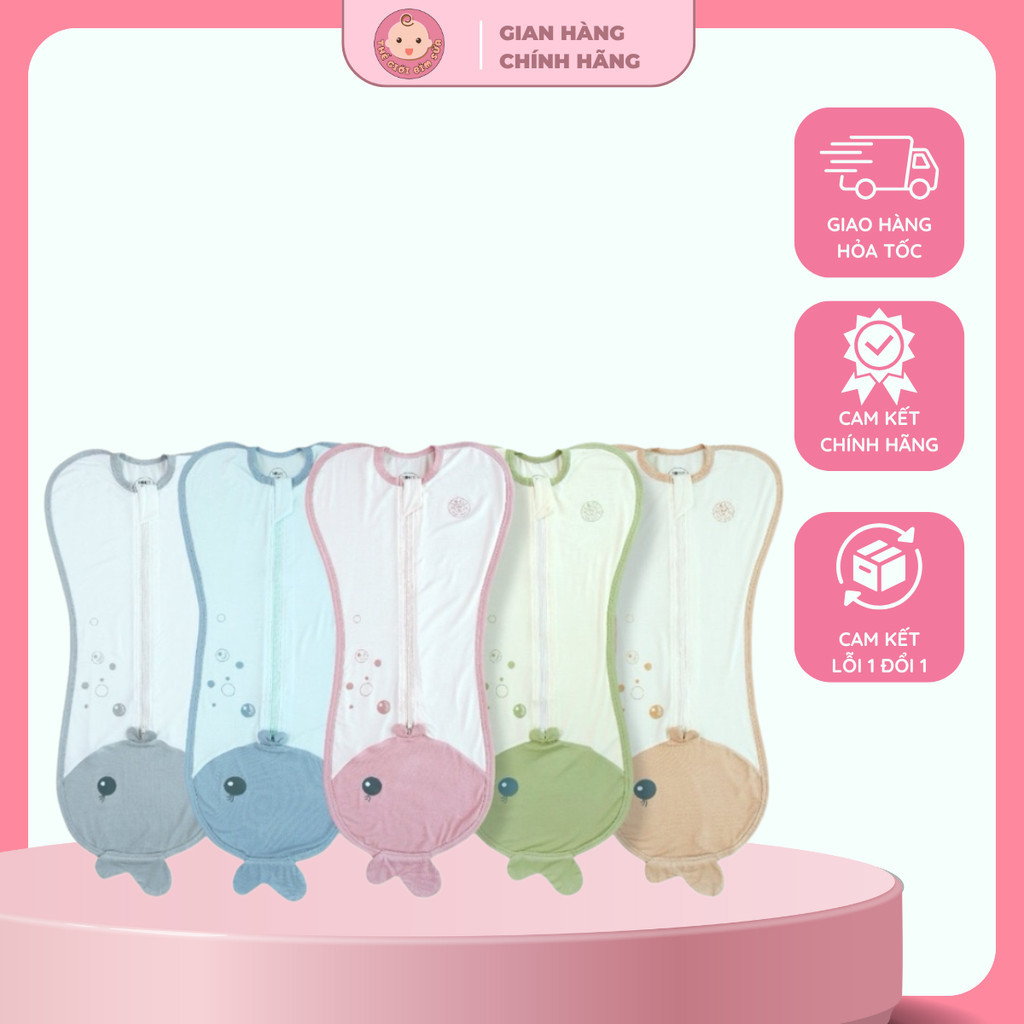 Nhộng Chũn Hrnee Dolphin Bamboo – Vải Bamboo Co Giãn 4 Chiều, Mềm Mịn, Thoáng Khí, Giúp Bé Ngủ Ngon 