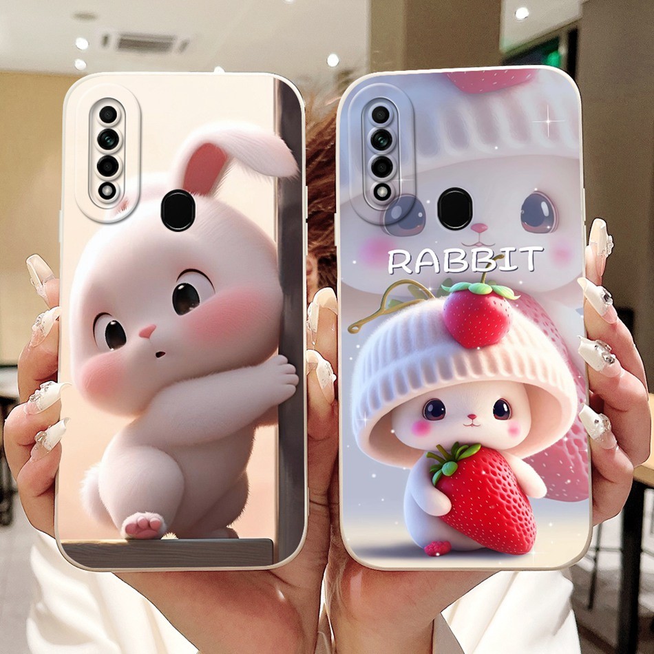 Dành Cho Oppo A31 (2020) / A8 (2019) Vỏ Hoạt Hình Mèo Thỏ Dễ Thương Mới Oppo A31 A8 CPH2015 Vỏ Điện 