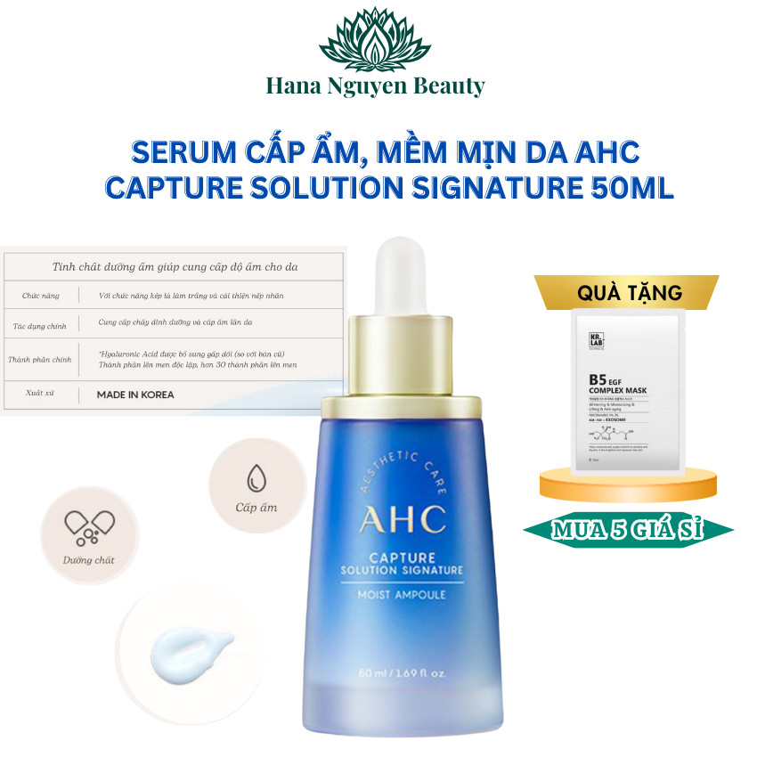 AHC Serum cấp ẩm, mềm mịn da AHC Capture Solution Signature 50ml