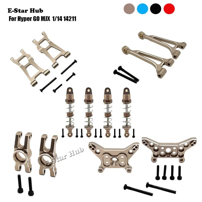 Giá đỡ treo trước sau, tay đòn trên dưới, cốc dầu giảm chấn cho xe RC Hyper GO MJX 1/14 14211, phụ t