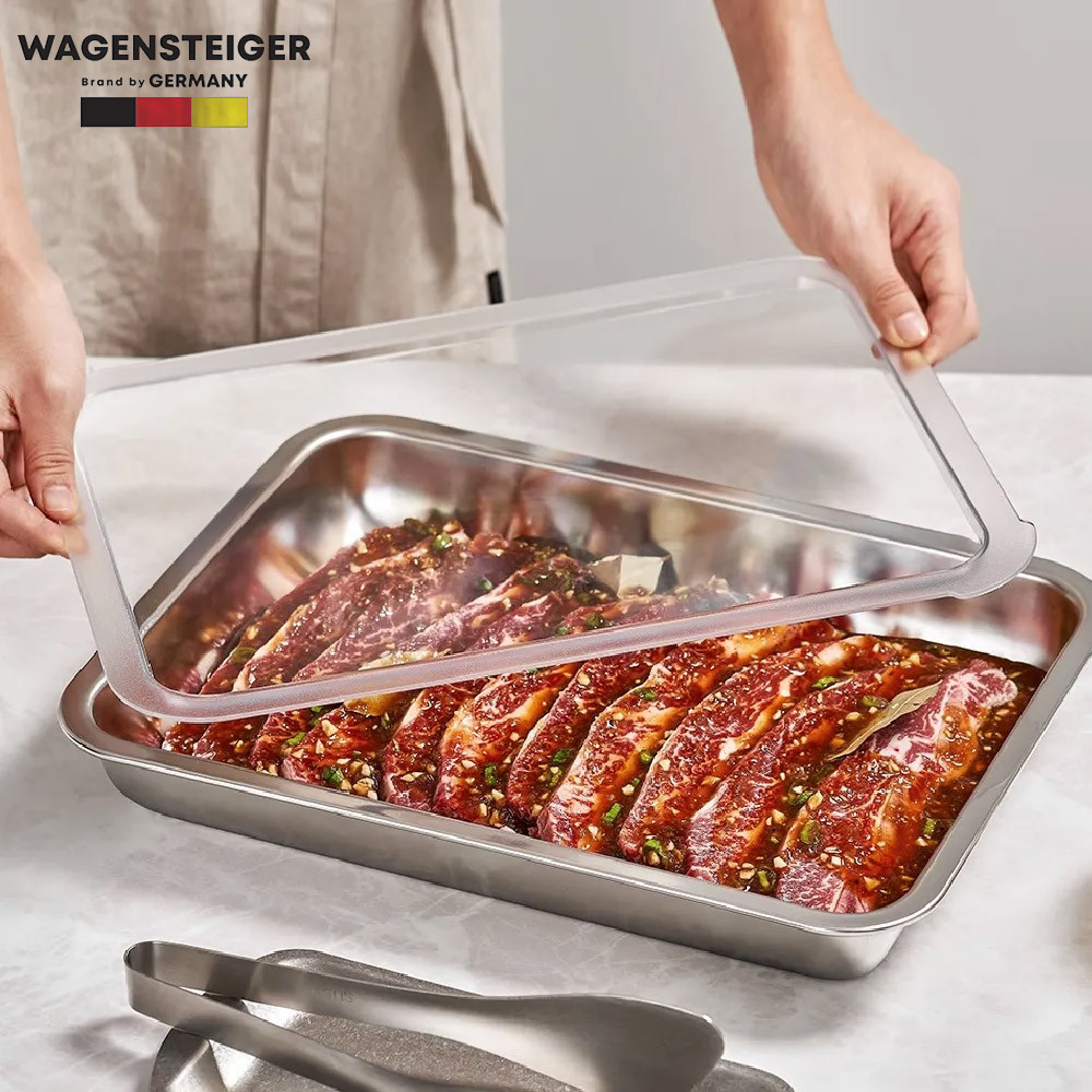 WAGENSTEIGER Korea StainlessSteel Food Prep Container Rack & Cover Tray Set No.1