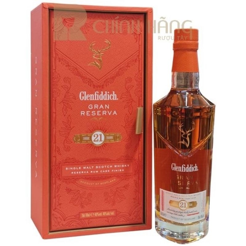 VỎ CHAI RƯỢU NGOẠI GLENFIDDICH 21 TRANG TRÍ NHÀ CỬA QUẦY BAR