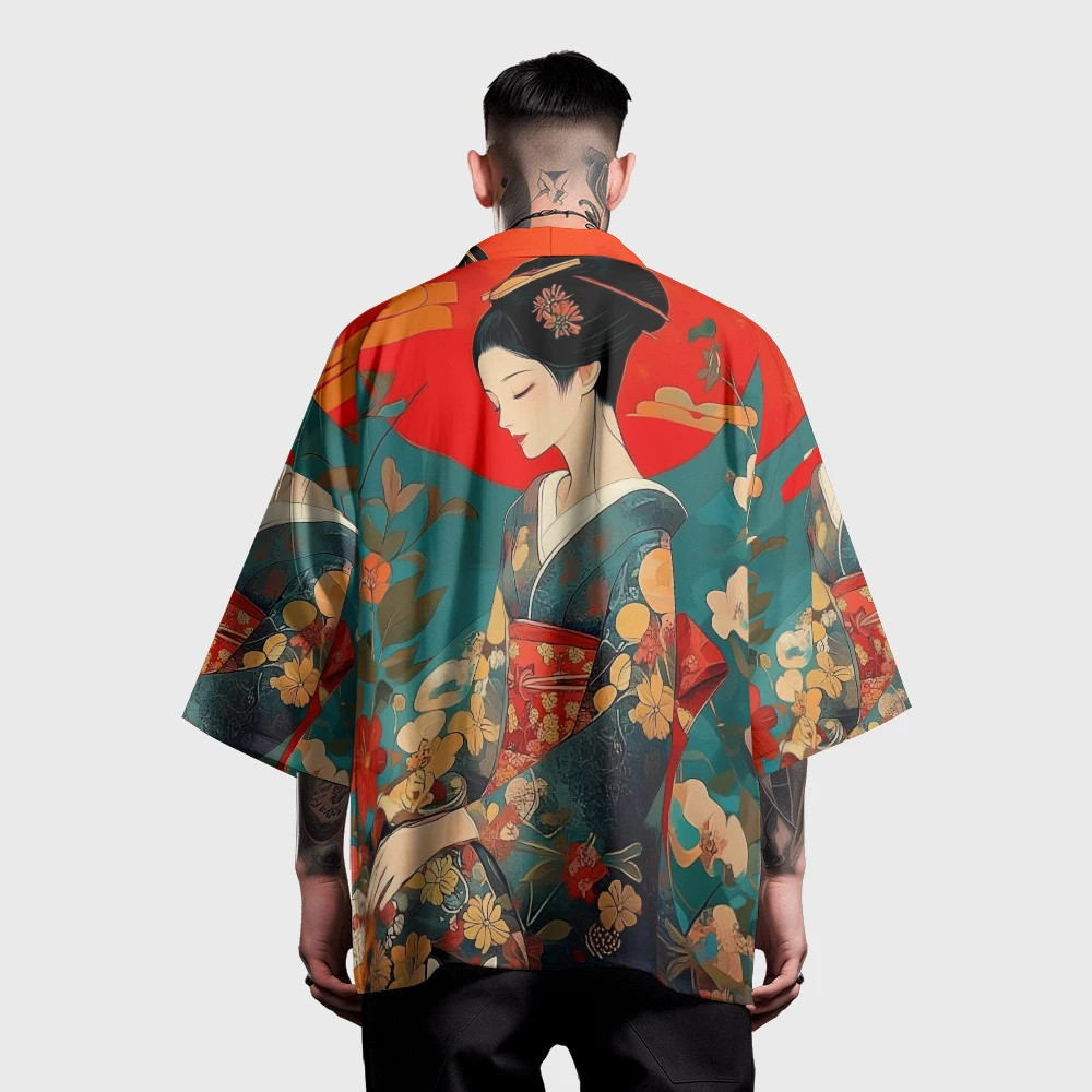 Mùa Hè Samurai kimono Nam Thời Trang Haori Dạo Phố kimono Cosplay Quần Áo Nhật Bản Thời Trang Yukata