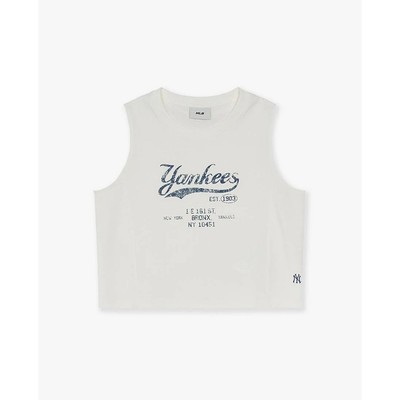 MLB - Áo ba lỗ nữ phom croptop Varsity Vintage Graphic_3FTOV0253-50IVS