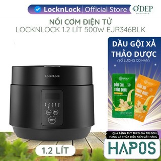  Nồi cơm điện LocknLock Compact Rice Cooker 1.2L EJR346BLK - Hàng chính hãng có 5 chế độ nấu - Hapos Mall 
