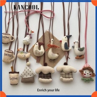 Hoạt Hình Gấu Trúc Dễ Thương Muppet Trái Tim Đỏ Độc Đáo Vịt Anh Đào Dây Xích Niche Ngọt Mát Đa Năng Phụ Kiện Vòng Cổ