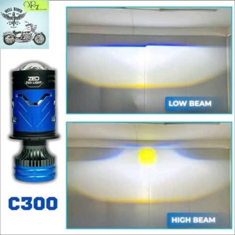 [ Chuẩn hãng ZEDLIGHT] Đèn Pha led Bi cầu Mini C300 - Công Suất 90W - Điện áp 12-24V, Có tâm trợ pha