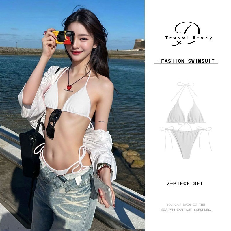 Bộ Đồ Bơi Hai Mảnh Trắng Phong Cách Hàn Quốc Gợi Cảm Cho Nữ | BigBuy360 - bigbuy360.vn
