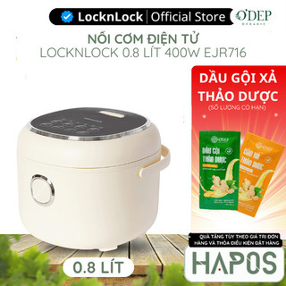  Nồi cơm điện tử mini LocknLock 0.8L 400W 1-2 người ăn chế độ cơm bếp củi đặc biệt - HAPOS BEAUTY 