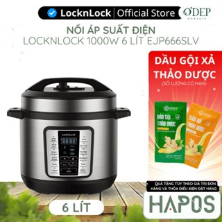  Nồi hầm áp suất điện tử LocknLock Chính hãng đa năng 6 lít 1000W nấu gà nguyên con EJP666SLV -  HAPOS BEAUTY 