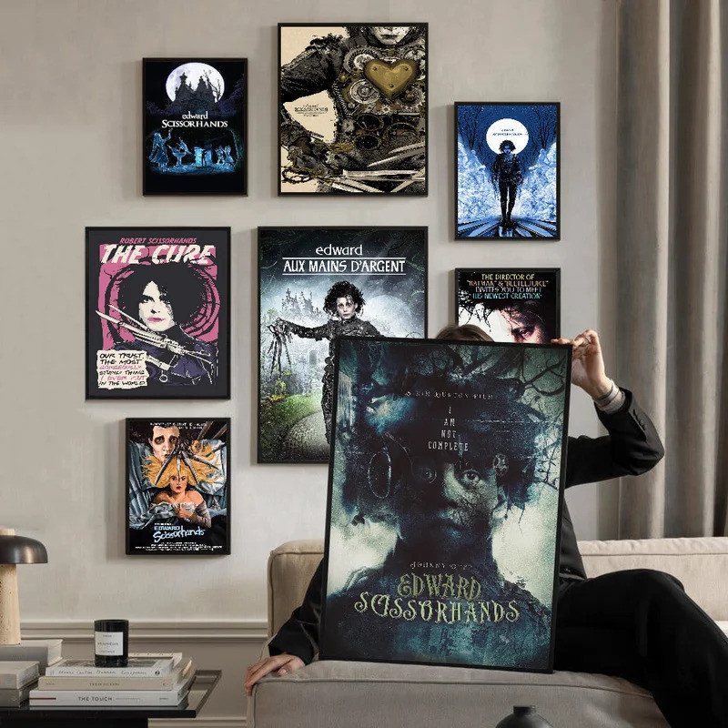 Phim E-Edward S-Scissorhands Cổ Điển Anime Poster Chống Thấm Nước Giấy Dán Nhà Cà Phê Thanh Phòng Tr