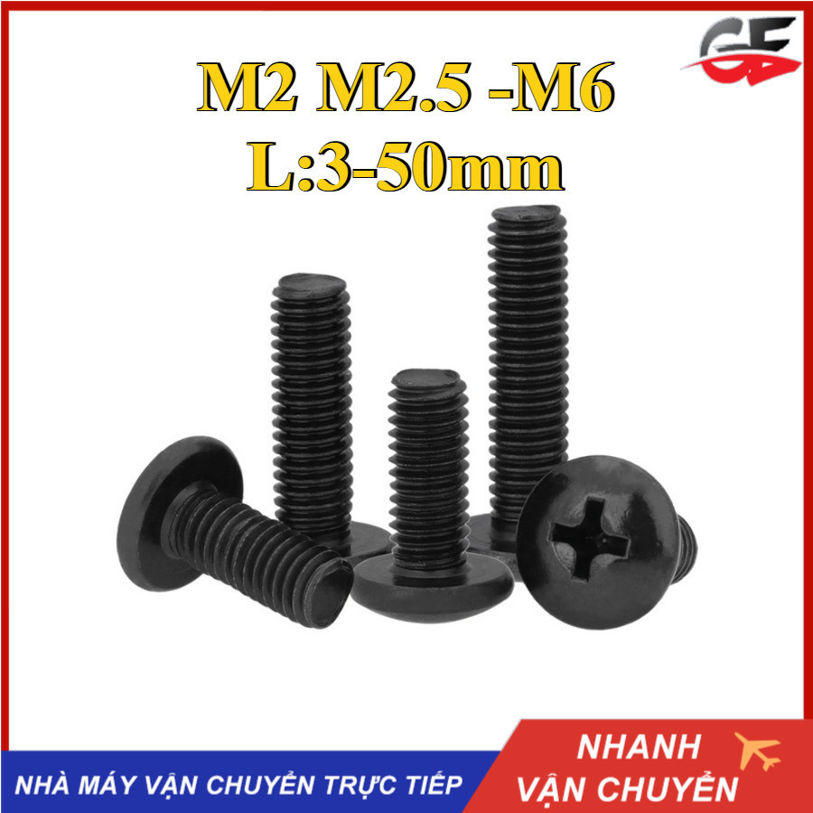 Ốc Vít đầu dù pake Thép carbon , Bu lông đầu dù pake M2 / M2.5 / M3 / M4 / M5 / M6 * L3-50MM (GE1-RM