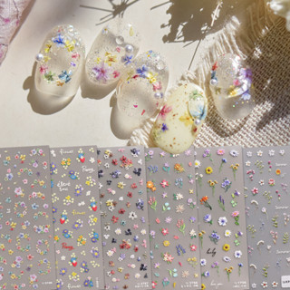 HAMA Nail Dập Nổi Dán Móng Tay Bán Buôn Mùa Hè Nhiều Màu Sắc Hoa Nhỏ Hoa Hoang Dã Cỏ dại Trang Trí Móng Tay Dán Đề Can Cưới Cô Dâu Móng Tay