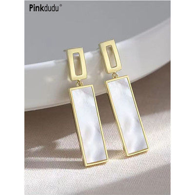 Pinkdudu Hình Học Đơn Giản Hình Chữ Nhật Hợp Kim Kẽm Bông Tai Vỏ Hợp Thời Trang Thả Bông Tai Nữ Trang Sức PD2260