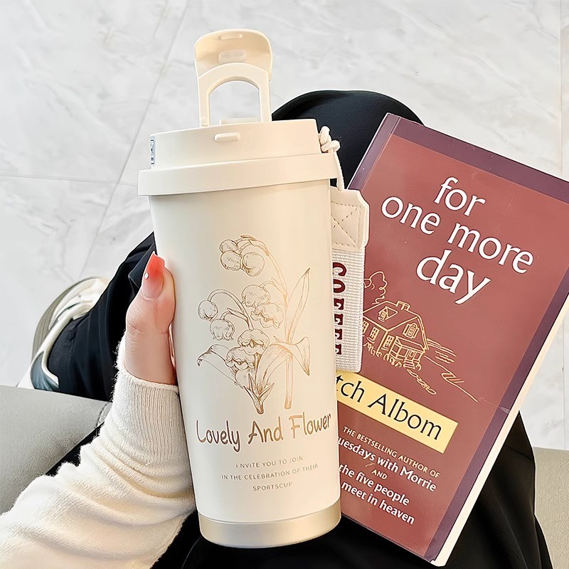 Bình Giữ Nhiệt Inox 316 - Bình Giữ Nhiệt Hoa Linh Lan Thanh Lịch (Dung Tích 500ml)